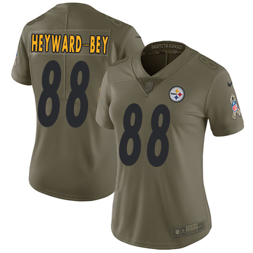 Nike Steelers #88 Darrius Heyward-Bey Olive Women's Stitched NFL Limited Salute to Service Jersey
